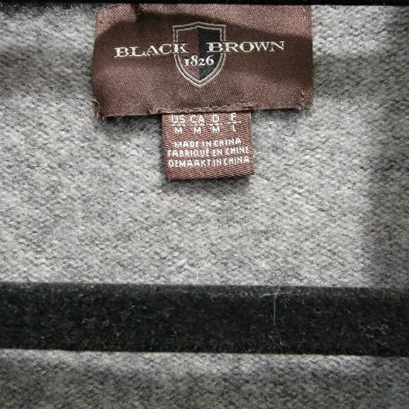 Black Brown 1826 Melange Grey Lambswool Fine Knit Zip Sweater Cardigan M Used - Picture 2 of 14
